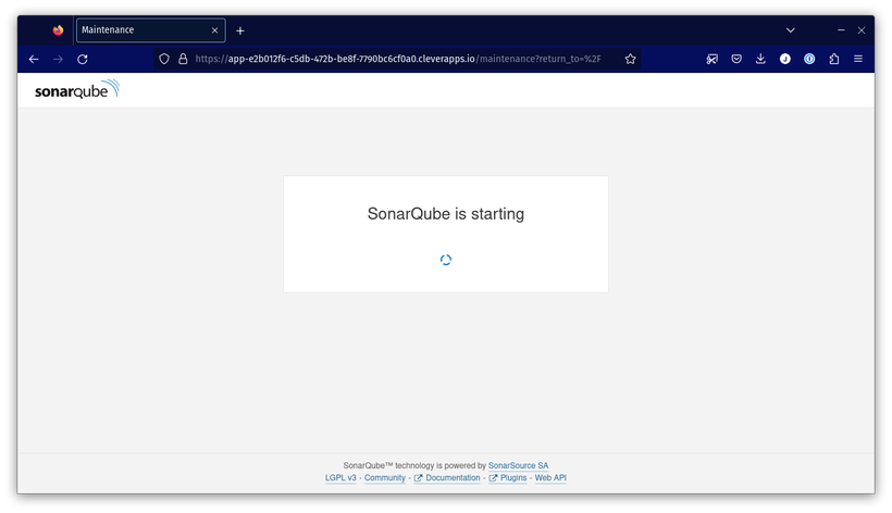 La page de démarrage de SonarQube