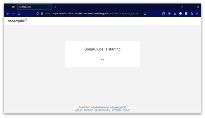 La page de démarrage de SonarQube