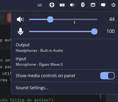 La configuration audio