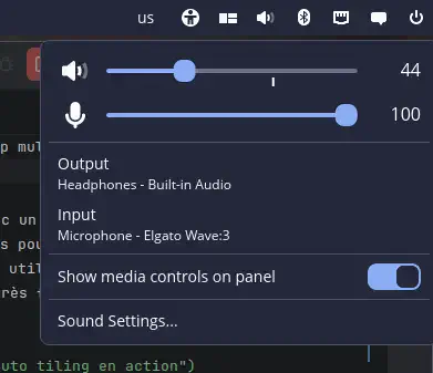 La configuration audio