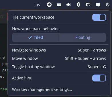 La configuration du tiling