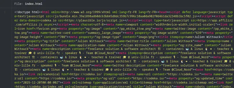 Mon fichier index.html minifié