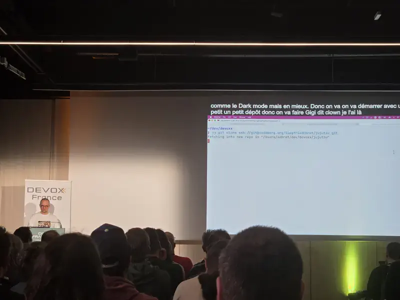 Photo de la conférence Jujutsu, la cerise sur le git, oh !