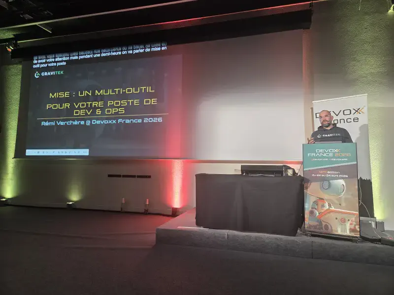 Photo de la conférence Mise : un multi-outil pour votre poste de Dev & Ops
