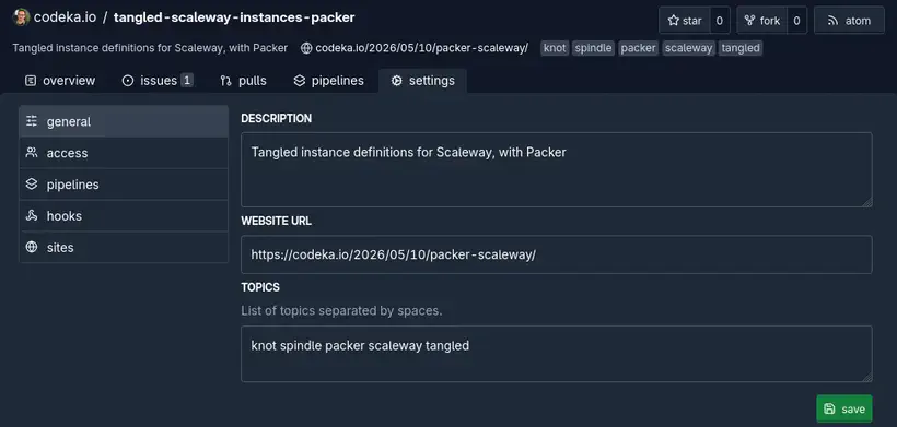Les settings d’un repo
